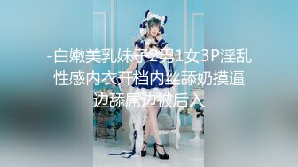 -白嫩美乳妹子2男1女3P淫乱 性感内衣开档内丝舔奶摸逼 边舔屌边被后入